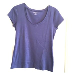Ann Taylor Blue V-neck T-shirt sz Small